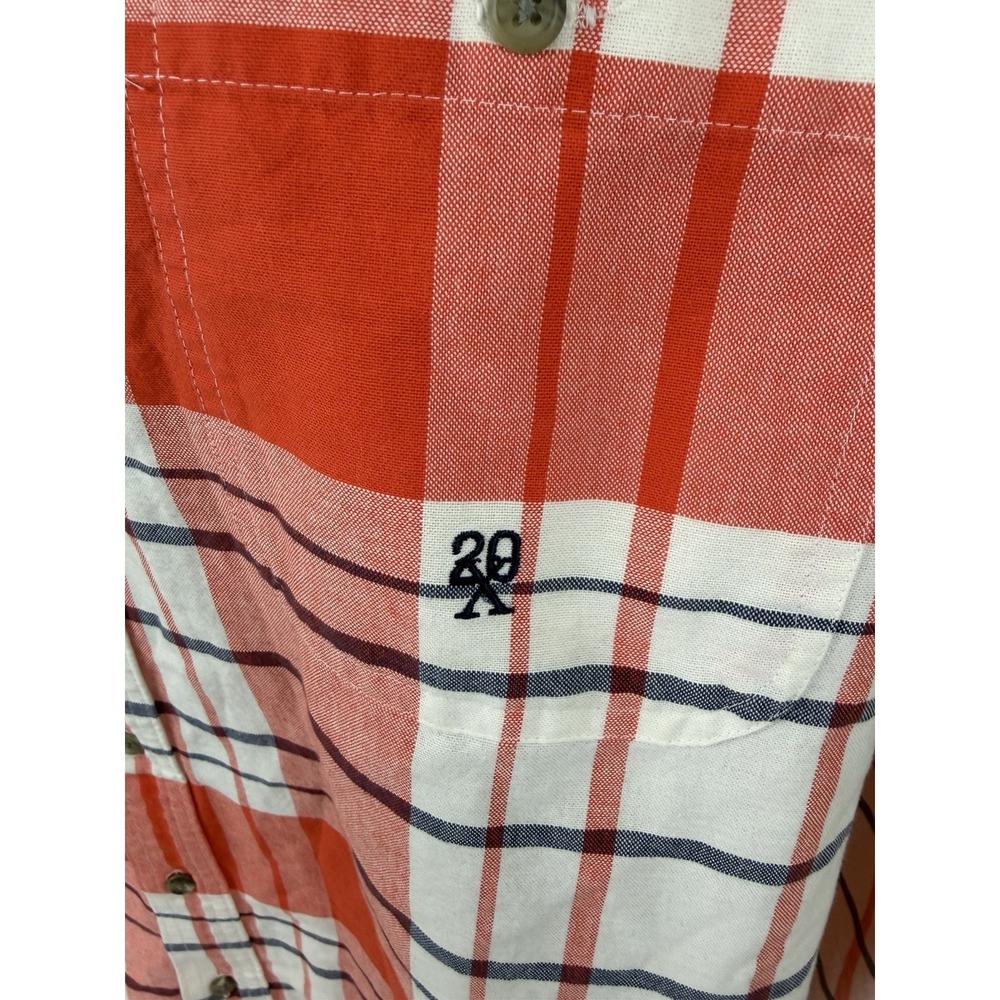 Vintage Wrangler 20x Western Shirt Xl‎ Mens Button Down Orange White - Picture 5 of 7